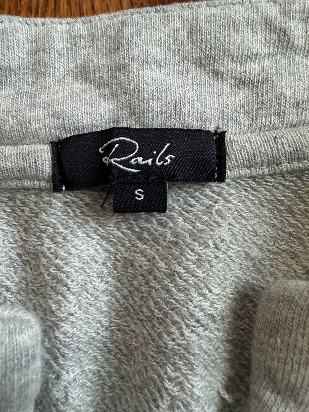 Rails Ryan Lace-Up Sweatshirt Heather Grey S Velvet Tie French Terry Pullover - Picture 5 of 10